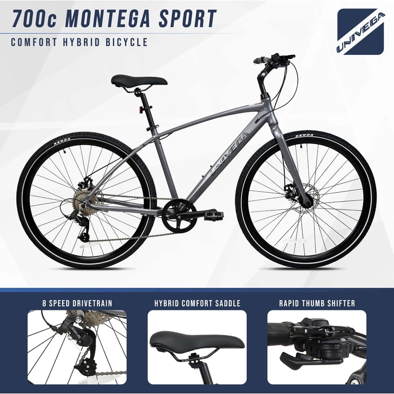 700C Univega Montega Sport Step over Comfort Hybrid Adult Bicycle