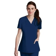 Barco One™ Women's V-Neck Perforated Side Panel Solid Scrub Top