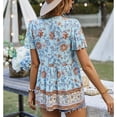 thumbnail image 4 of Camisa con estampado floral Nikou para mujer Cuello en V, 4 of 6