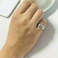 thumbnail image 2 of 8mm Silver Brushed Black Polished Band Mens Stainless Steel Wedding Ring Sz 7-12, 2 of 5