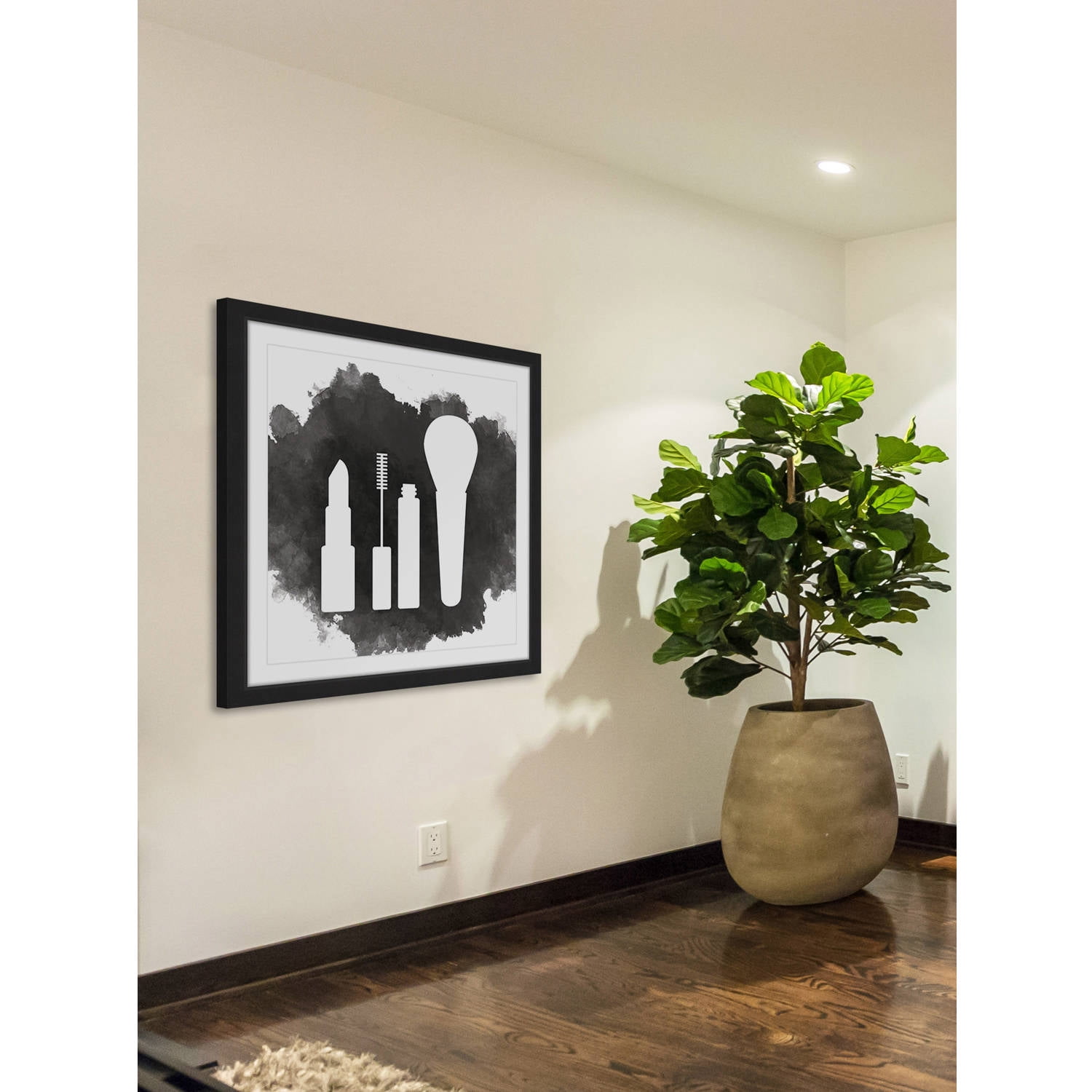 "Makeup" Framed Painting Art Print, 12" x 1.5"
