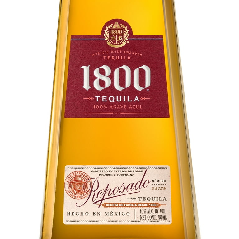 1800 Tequila Reposado, 750 ml Glass Bottle, 40% ABV - Walmart.com