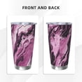 thumbnail image 4 of 20oz Car Cup Three-Piece Set Of Single Silver Edge No Smell Easy To Carry Heat Preservation For Daily Car Sports Travel Darkmagenta Marble_1, 4 of 8