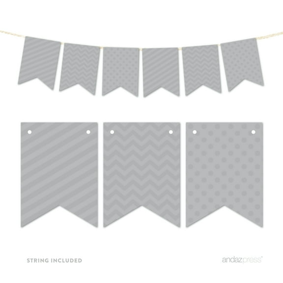 Koyal Wholesale Gray Hanging Pennant Banner Party Garland Décor