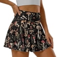 thumbnail image 3 of Xoenoiee Mushroom Flower Leaves Star Print Pleated Tennis Skirt for Women with Shorts Athletic Golf Skort Workout Running Sports Skirts Skorts with Pockets, XL, 3 of 6