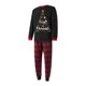 thumbnail image 2 of Pijamas navideños familiares a juego: camisetas de manga larga con estampado de letras y copos de nieve y pantalones a cuadros., 2 of 8