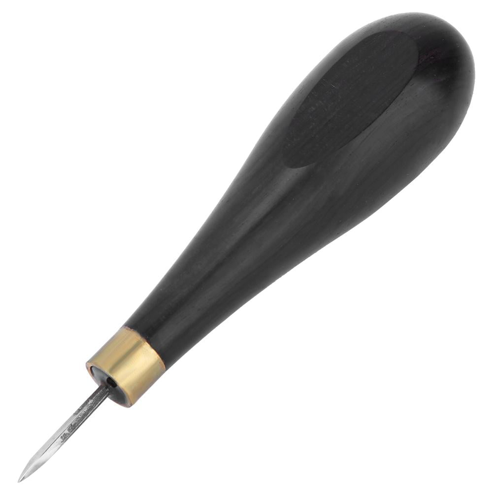 Mgaxyff Leather Craft Sewing Awl,Black Sandalwood Handle Stitching Awl