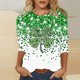 thumbnail image 1 of TaTaai Women's Irish Holiday T-Shirt Round Neck 3/4 Sleeve Loose Fit Green Print St. Patrick's Day Theme Casual Spring Top Gift, 1 of 5
