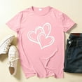 thumbnail image 2 of FRSASU Short Sleeve Valentine's Shirts for Women Love Heart XOXO Cute Graphic T Shirts Casual Spring Day Tops Tee Pink, 2 of 7