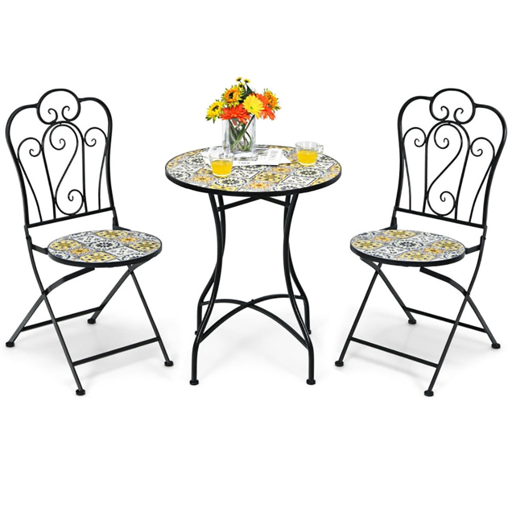 Aimee Lii 28 Inch Mosaic Round Table with Exquisite Floral Pattern, Outdoor Patio Furniture Aimee Lii 28 Inch Mosaic Round Table with Exquisite Floral Pattern, Outdoor Patio Furniture