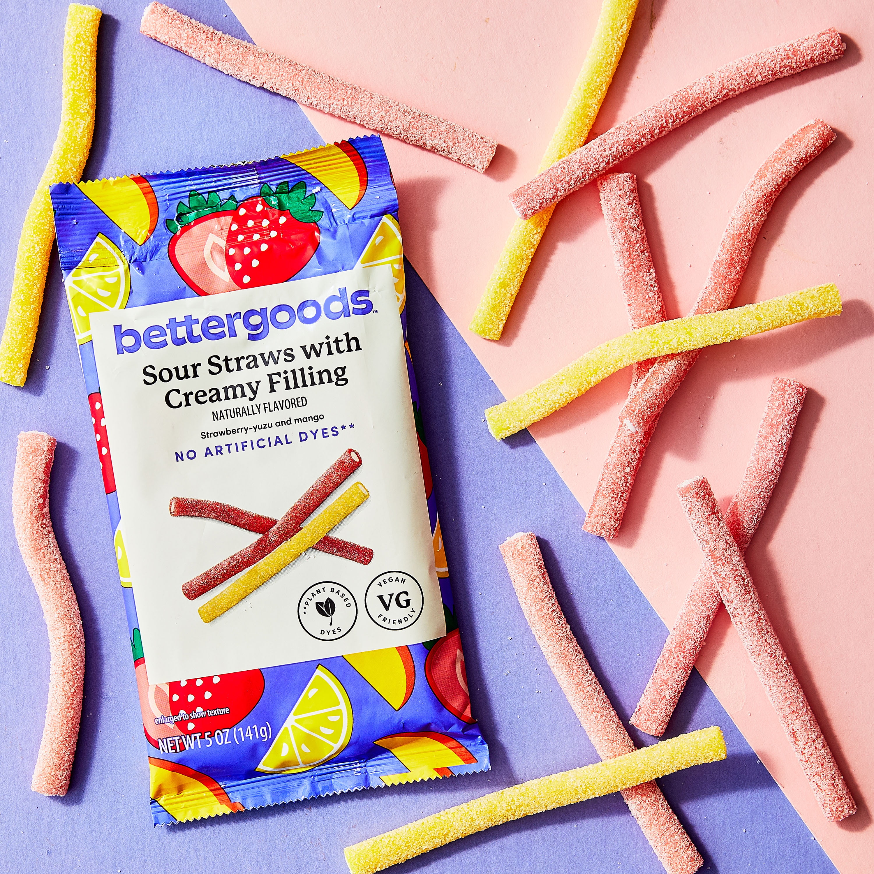 bettergoods Sour Gummy Straws with Creamy Filling, 5 oz