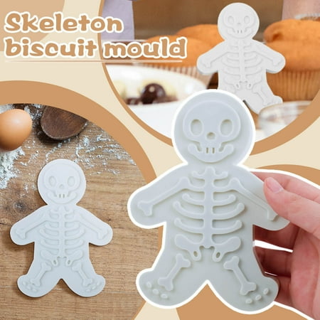 

1PCS Cookie Cutter 3D Skeleton Fondan Toddler Food Pick Mini Cookie Christmas Ready to Decorate Cookies Sprinkles for Cupcakes Metal Easter Resealable Food Preservation Trays Cookie Shape Easter Bunny