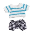 thumbnail image 3 of Suéter de rayas con pantalones para muñecas de moda de 2 piezas, accesorios de ropa en miniatura para muñecas de 15 a 17 cm, regalos de año Nuevo Pantalones a cuadros, 3 of 9