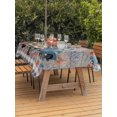 thumbnail image 3 of Outdoor Tablecloth with Umbrella Hole for Patio/Picnic/Party/Camping, Independence Day Waterproof Table Cloth Rectangle Table Cover Washable, Blue Truck USA Flag Floral Black Plaid (54"x 80"), 3 of 8