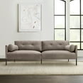 thumbnail image 3 of Velvet Sofa 84 Inch Modern Couch with Metal Legs, Gray Living Room Furniture, 3 of 8