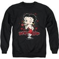 thumbnail image 2 of Betty Boop Cartoon Classic Wink & Kiss Adult Crewneck Sweatshirt, 2 of 3