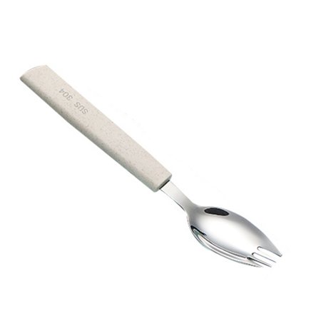 

Wheat Straw Material Handle Stainless Steel Spoon Soup Salad Spork Home Tableware Dinnerware