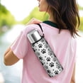 thumbnail image 6 of 20 Oz Grey Dog Paw Footprint Coffee Tumbler Double Wall Insulated Stainless Steel Water Bottle | Metal Reusable Thermoses Flask with Cup Cap | Leak & Sweat Proof with Anti-Dust Lid, 6 of 7