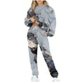 thumbnail image 2 of Ensemble de Deux Pièces pour Femmes 2023 Mode Décontractée Imprimé Manches Longues Col Rond Chandail en Molleton + Pantalon Ensemble de Sport pour Femmes en Liquidation, 2 of 5