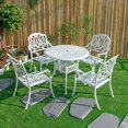 thumbnail image 1 of 5 Pcs Bistro Set Patio Dining Table W/4 Chairs Cast Aluminium, 1 of 5