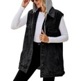 thumbnail image 2 of Liacowi Women Juniors Denim Waistcoat Loose Jacket Sleeveless Outwear Vintage Jean Cardigan Casual Vest for Teen, 2 of 4