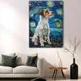 thumbnail image 5 of Dog Canvas Art Decor Creative Dog Picture for Wall Decor Van Gogh Starry Night Parson Russell Terrier Dog Poster Painting Prints for Living Room Pet Club, 5 of 6