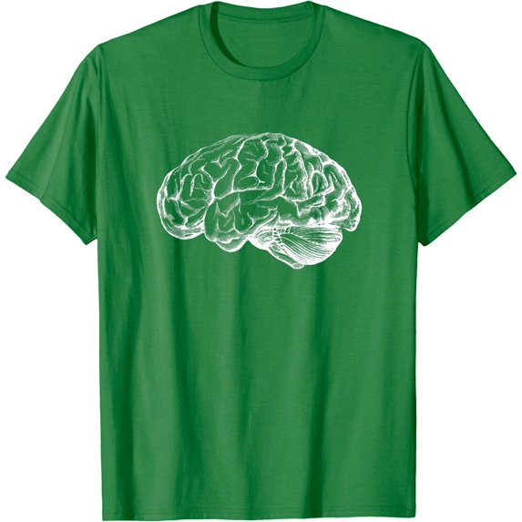 Human Brain Hand Drawn Cerebral Cortex Brainpower Men Women T-Shirt