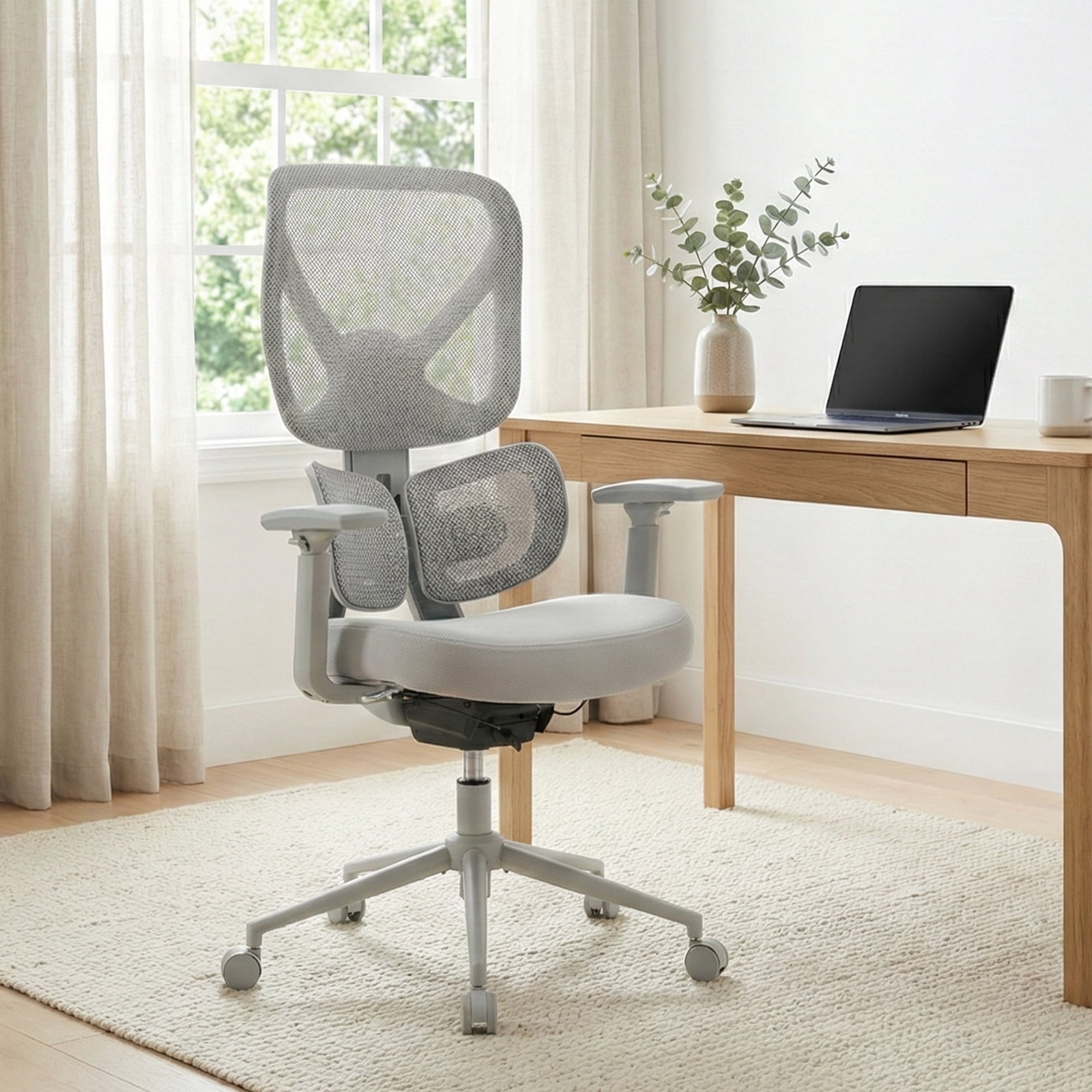 Nouhaus Morph, Black Mesh, Ergonomic High Back Desk Chair with 2-Zone Lumbar Support for Home Office & Gaming