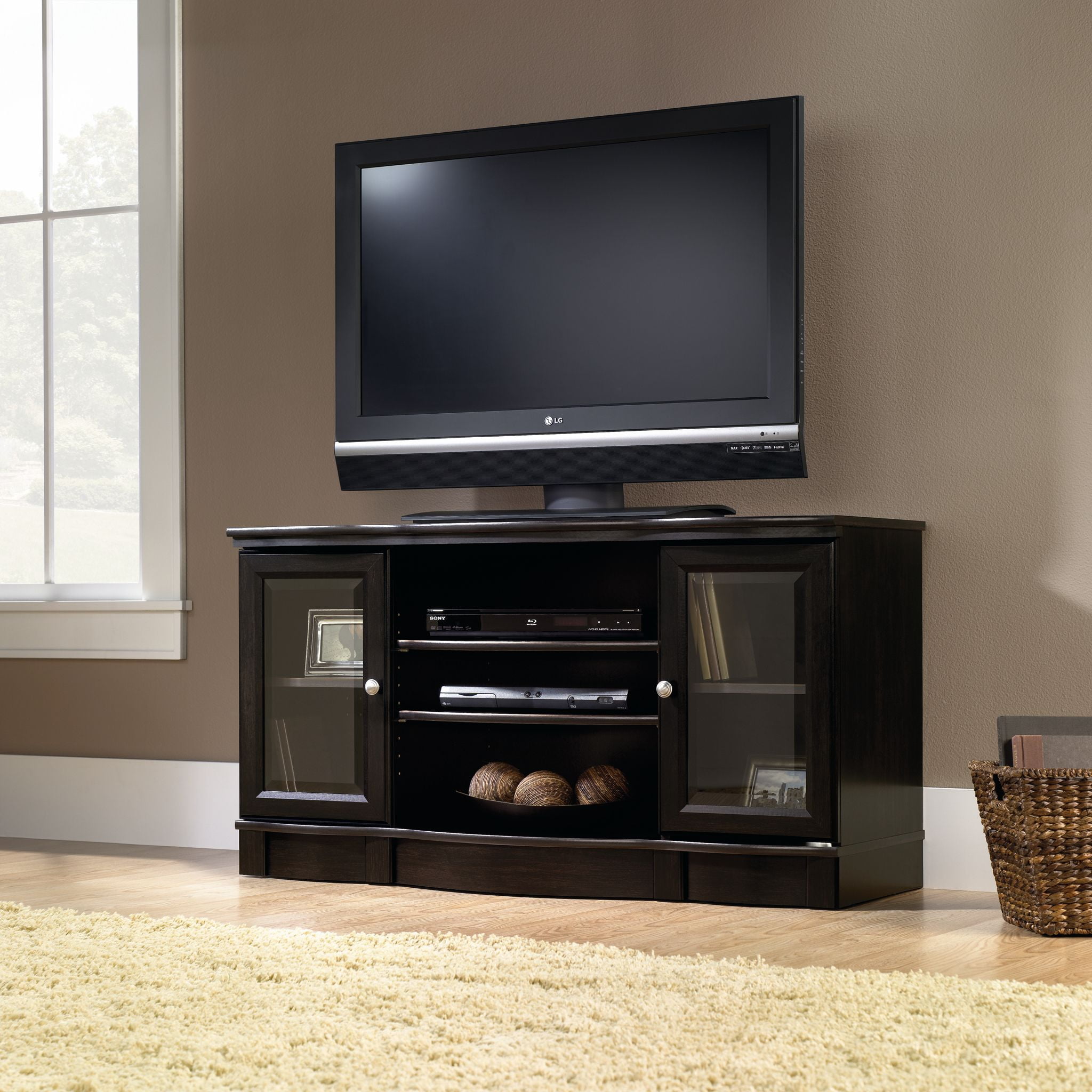 Sauder Regency Panel Tv Stand For Tvs Up To 50 Estate Black Finish