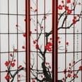 Oriental Furniture 6 Ft Tall Flower Blossom Room Divider, rosewood, 4