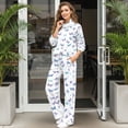 thumbnail image 2 of Renewold 2 Piece Lounge Sets for Women Matching Set Track Suit Mock Neck Sweatshirts and Wide Leg Drawstring Pants Workout Clothes for Jogging, Butterfly Print White, XS, 2 of 7