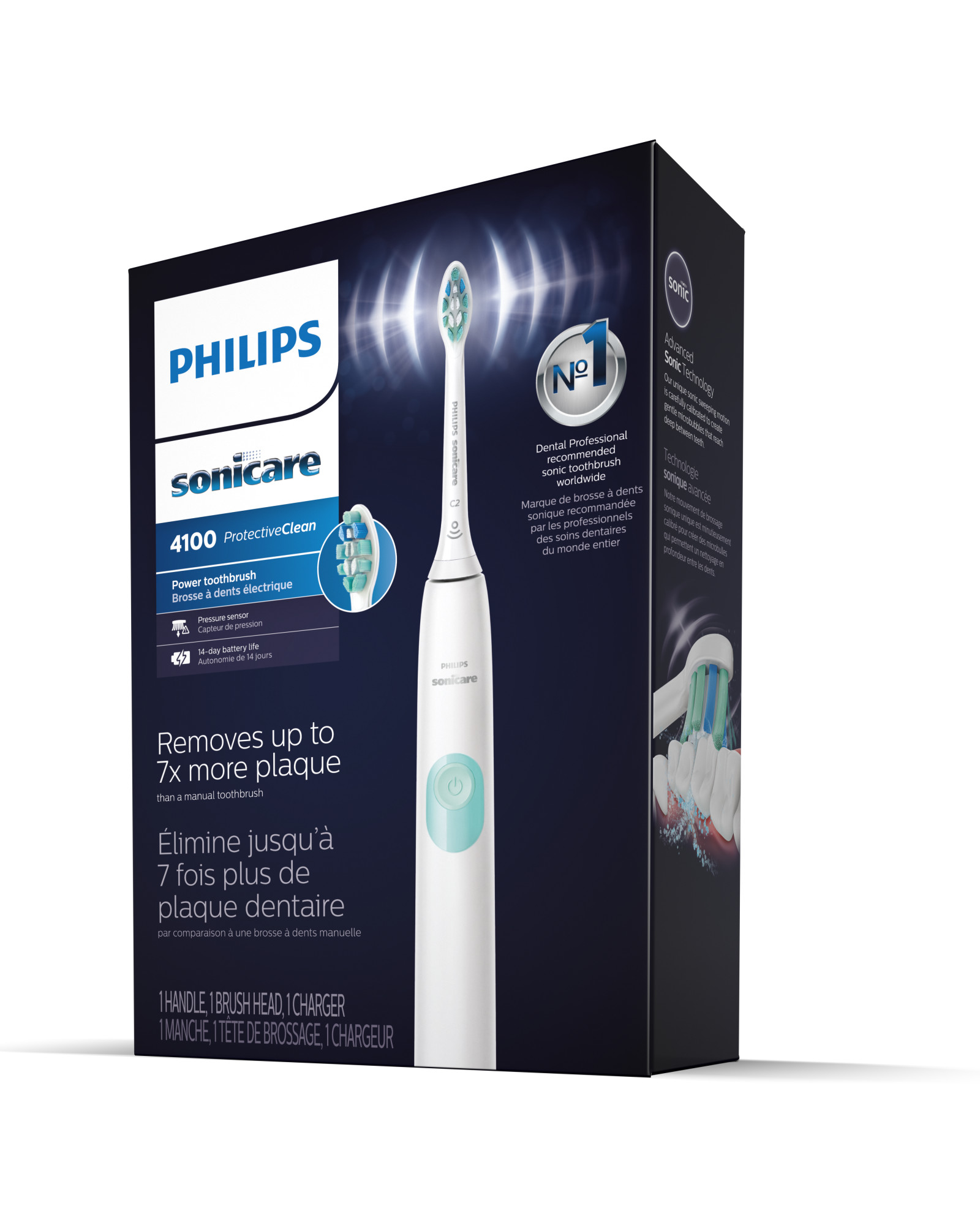 Philips Sonicare ProtectiveClean 4100 Plaque Control, Rechargeable Electric Toothbrush with Pressure Sensor, White Mint HX6817/01 - image 14 of 14