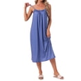 thumbnail image 2 of INSPIRE CHIC Women's Nightgowns Stripe Loungewear Long Nightshirts Adjustable Strap Camisole Sleepshirt Pajama Dresss XL Blue, 2 of 6