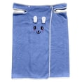thumbnail image 3 of UJNDER Girls Wearable Hooded Thick Absorbent Coral Cartoon Print Bath Towel Wrap Robe Dress for Kids Girls Robe,Blue,One Size, 3 of 4