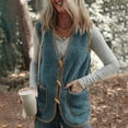thumbnail image 4 of UYISJ Women's Casual Winter Fleece Vest Warm Open Front Sherpa Cozy Sleeveless Cardigan Outerwear Jackets Coats with Pockets Blue XL, 4 of 8