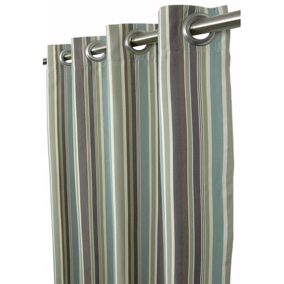 Sunbrella Brannon Whisper Indoor/Outdoor Curtain Panel by Sweet Summer Living, 50" x 120" with Stainless Steel Grommets