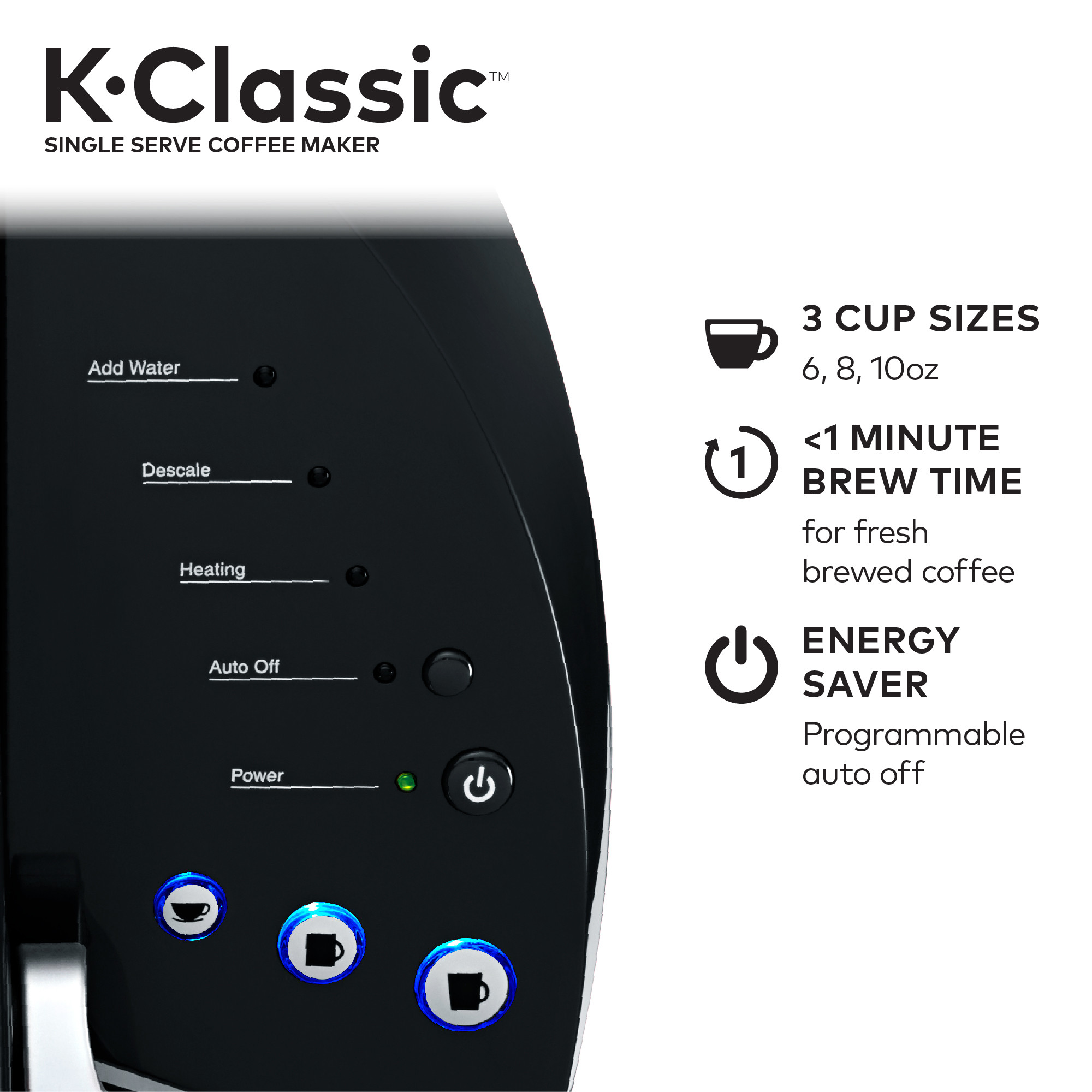 Keurig K-Classic Single Serve K-Cup Pod Coffee Maker, Black - image 7 of 16