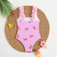 thumbnail image 3 of Girls Ones Piece Swimsuits Size 1-13 Years Toddler Crossback Backless Bathing Suit Cutout Kids Sport Sleeveless Swimwear for Summer Beach Vocation Pink, 3 of 7