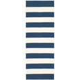 thumbnail image 2 of Safavieh Montauk 2'3" X 9' Hand Woven Cotton Rug in Navy and Ivory, 2 of 10