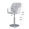 thumbnail image 3 of VECELO Set of 2 Swivel Accent Chair, Height Adjustable PU Leather Vanity Chair with Soild Back, 3 of 9