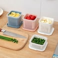thumbnail image 4 of PanBiqintyy Double Layer Vegetables Sealed Keeper Fresh Storage Box With Drain Basket Refrigerator Use Draining Crisper Strainers Container, 4 of 9