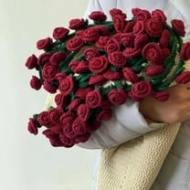 Crochet Rose Blanket,DIY Handmade Crochet Flower Bouquet Blanket,Rose Flower Bouquet Knitted Throw Blankets Pastel Tones for Mother's Day Birthday Christmas Home Decor (Material Package,Unfinished)