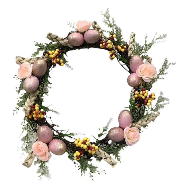 Corona de Pascua de primavera para colgar en la pared, guirnalda Yuyangstore corona de pascua