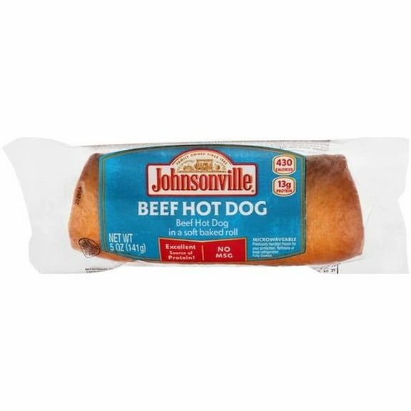 Johnsonville Cooked Beef Hotdog in Soft Baked Roll, 5 Ounce -- 10 per case