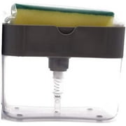 Sponge Holder + Soap Pump Dispenser, 2-in1 Countertop Dish Soap Dispenser for Kitchen