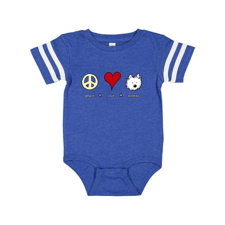 

Inktastic Peace Love Westies Gift Baby Boy or Baby Girl Bodysuit