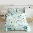 thumbnail image 3 of Manfei Kawaii Colorful Rainbow Queen Comforter Set,Boho bohemian Theme Bedding Sets,Cartoon Stars Bedding Comforter Set For Girls,Super Cozy Room Decor Reversible,3pcs, 3 of 9
