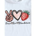 thumbnail image 6 of Wassery Baby Infant Girls Summer Outfits Strawberry Print Short Sleeve Round Neck T-shirt Tops +Casual Elastic Strawberry Shorts+ Headband 3Pcs Set 0-24M, 6 of 8