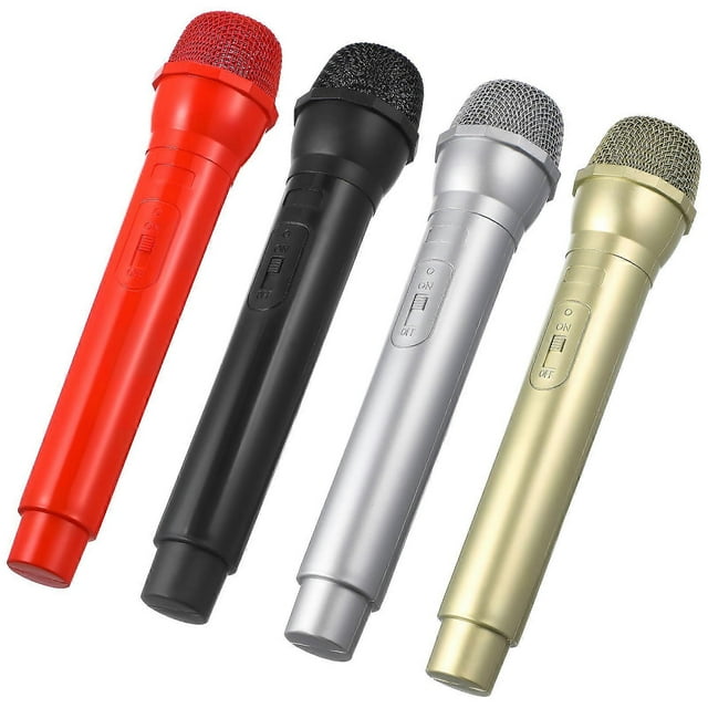 Plastic Fake Microphone Props Kids Pretend Play Microphone for Party 4Pcs
