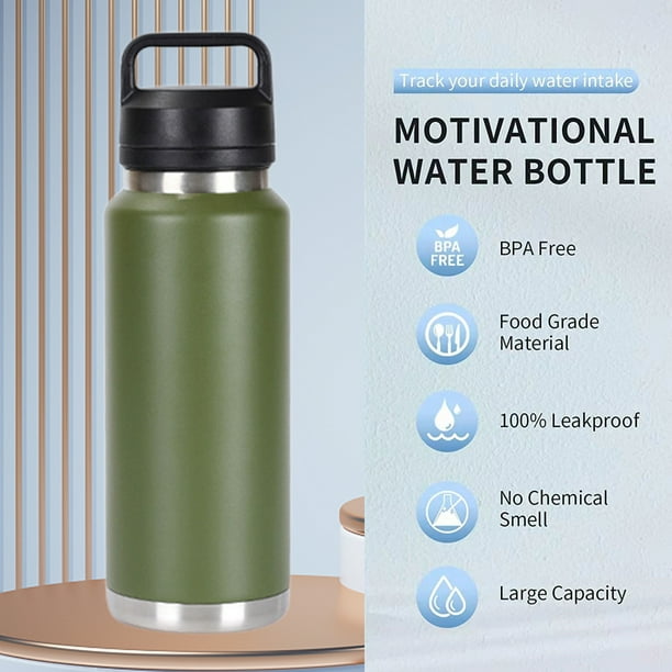 Botella de agua deportiva de 1000 ml con asa para beber, jarra para gimnasio y fitness (verde) Likrtyny Accesorios para bicicletas